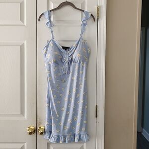 Derek Heart baby blue floral print dress Junior Sz XL